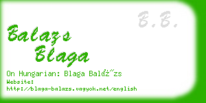 balazs blaga business card